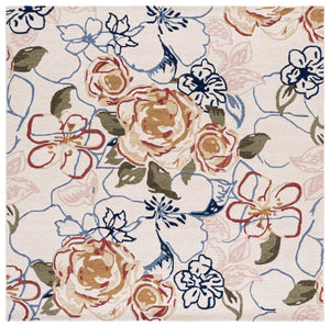 Safavieh Jardin Hand-Tufted Ivory Pink Floral Rug — Wool-Cotton Blend, Low-Profile Luxury For Bedrooms 4'-0" x 6'-0" JAR763A-4