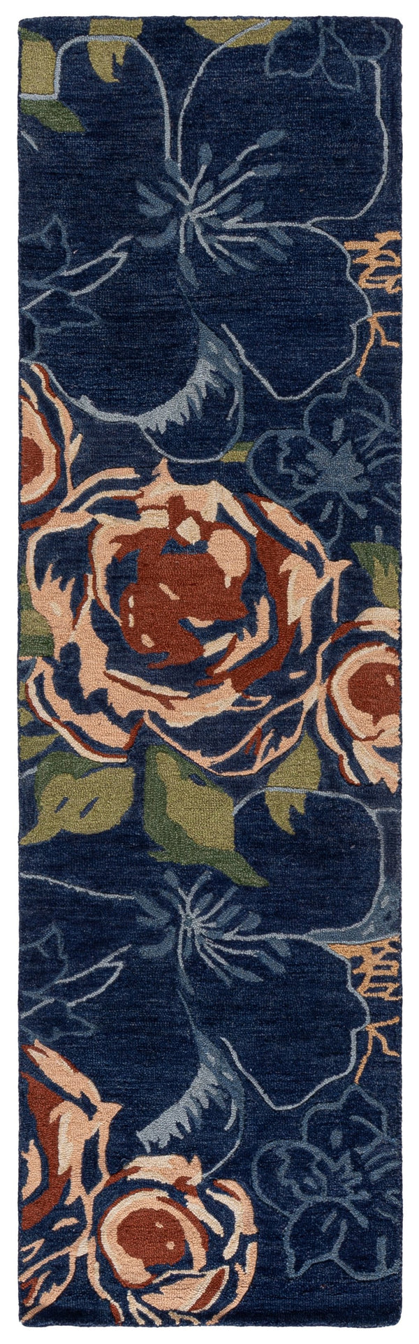 Safavieh Jardin Hand-Tufted Floral Area Rug In Blue Green Shades—Wool-Cotton Blend, Low Pile, Elegant Design 6'-0" x 6'-0" JAR763M-6SQ