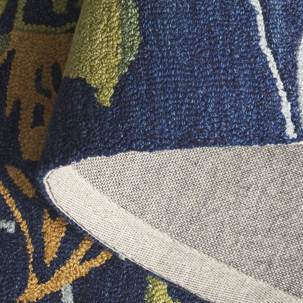 Safavieh Jardin Hand-Tufted Floral Area Rug In Blue & Green — Wool-Cotton Blend, Low-Profile Pile, Artisanal Quality 4'-0" x 6'-0" JAR763M-4