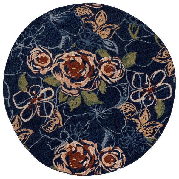 Safavieh Jardin Hand-Tufted Floral Area Rug In Blue & Green — Wool-Cotton Blend, Low-Profile Pile, Artisanal Quality 4'-0" x 6'-0" JAR763M-4