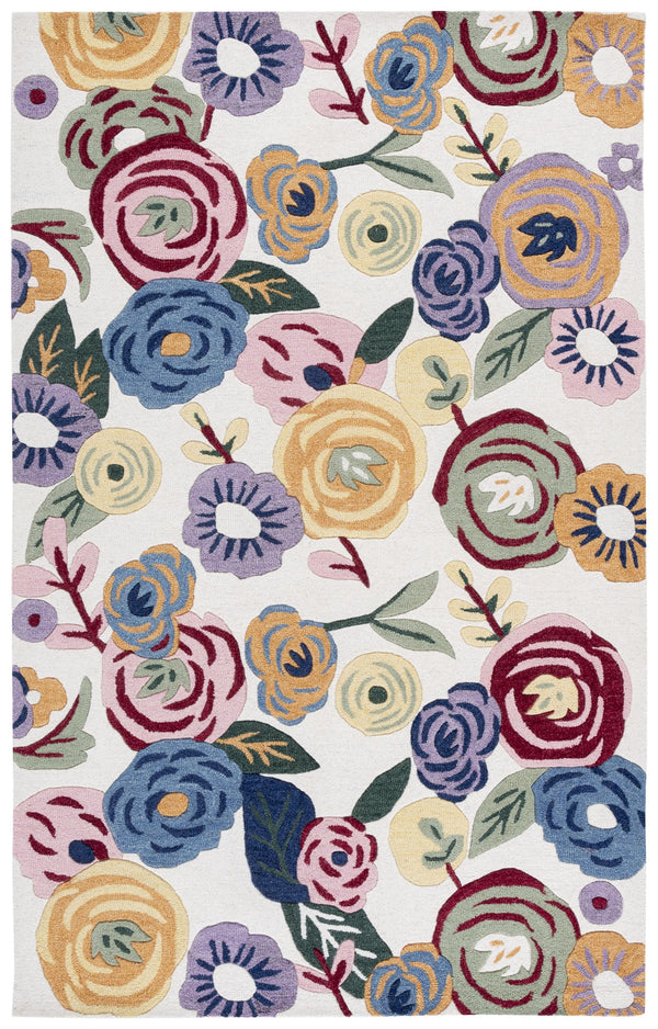 Safavieh Jardin Hand‑Tufted Ivory And Pink Floral Wool Rug — Low‑Profile, Soft Cotton Backing, Timeless Style 8'-0" x 10'-0" JAR764A-8