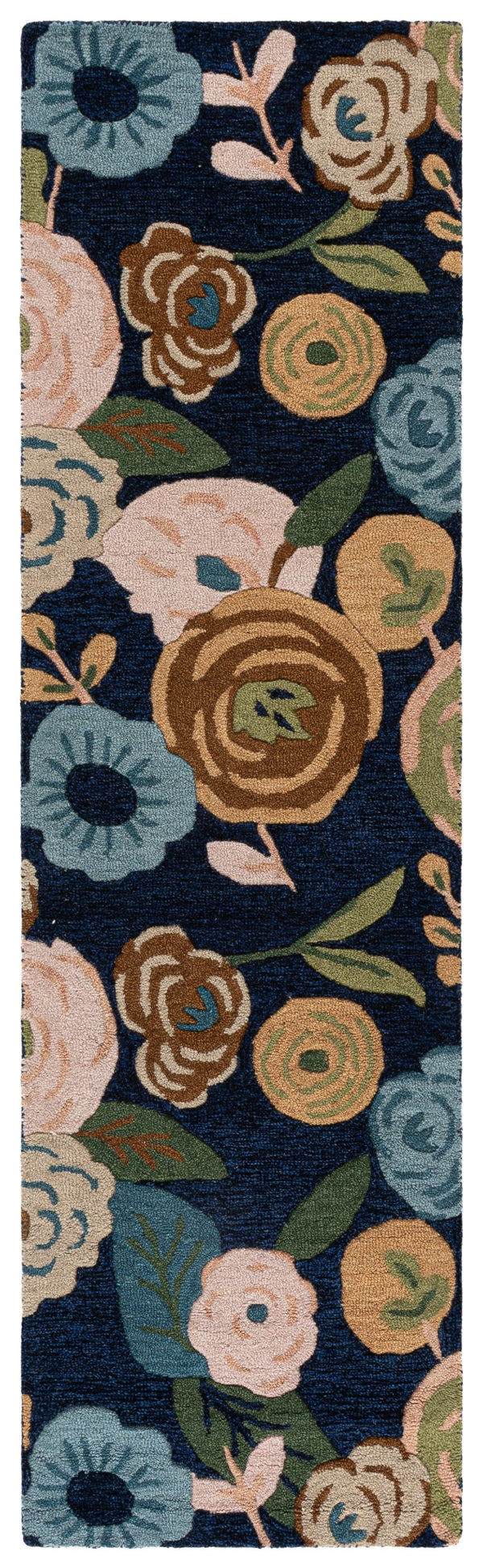 Safavieh Jardin Hand-Tufted Wool-Cotton Area Rug In Navy & Light Blue — Low-Profile Floral Elegance For Home 4'-0" x 6'-0" JAR764N-4