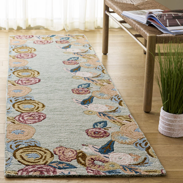 Safavieh Jardin Hand-Tufted Sage And Rust Floral Area Rug — Low-Profile Wool-Cotton Blend For Modern Rooms 6'-0" x 6'-0" JAR765W-6SQ