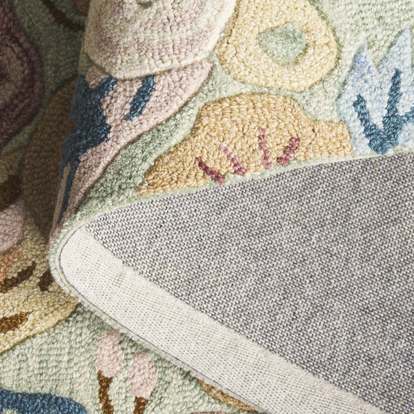 Safavieh Jardin Hand-Tufted Sage And Rust Floral Area Rug — Low-Profile Wool-Cotton Blend For Modern Rooms 6'-0" x 6'-0" JAR765W-6SQ