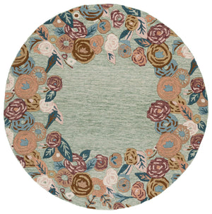 Safavieh Jardin Hand-Tufted Sage And Rust Floral Rug 8X10, Low-Profile Wool-Cotton Blend For Warmth And Texture 8'-0" x 10'-0" JAR765W-8