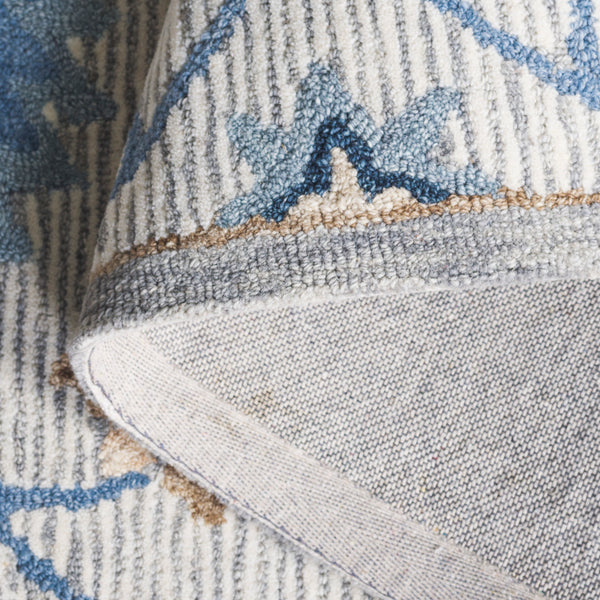 Safavieh Jardin Hand-Tufted Floral Runner In Grey And Blue — Low-Profile Wool-Cotton Blend For Hallways 2'-3" x 8'-0" JAR766F-28