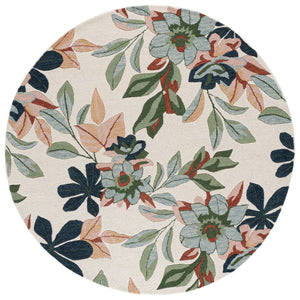 Safavieh Jardin Hand-Tufted Floral Area Rug Ivory Blue — 80% Wool 20% Cotton Low-Profile 1/4" Pile Elegance 9'-0" x 12'-0" JAR768A-9