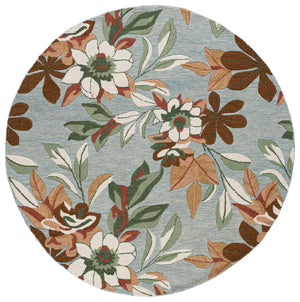 Safavieh Jardin Hand‑Tufted Blue And Rust Wool Blend Rug With Subtle Floral Motif, Low Pile, Made In India 5'-0" x 8'-0" JAR768M-5