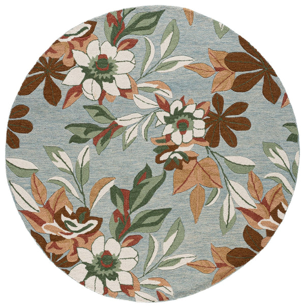 Safavieh Jardin Hand‑Tufted Blue And Rust Wool Blend Rug With Subtle Floral Motif, Low Pile, Made In India 5'-0" x 8'-0" JAR768M-5