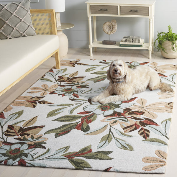 Safavieh Jardin Ivory Sage Runner Rug — Hand-Tufted Wool-Cotton Floral Accent For Hallways & Entryways 2'-3" x 8'-0" JAR768W-28