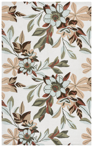 Safavieh Jardin Hand-Tufted Ivory And Sage Floral Rug, Wool-Cotton Blend For Timeless Country Charm And Comfort 4'-0" x 6'-0" JAR768W-4