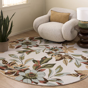 Safavieh Jardin Hand-Tufted Ivory Sage Wool-Cotton Area Rug — Floral-Inspired Low-Pile Elegance For Living Rooms 8'-0" x 10'-0" JAR768W-8