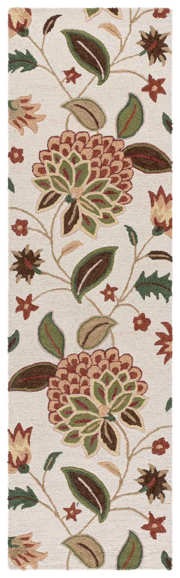Safavieh Jardin Hand-Tufted Ivory Green Floral Rug — Wool-Cotton Blend, Low-Profile 8X10 Area Accent 9'-0" x 12'-0" JAR769A-9