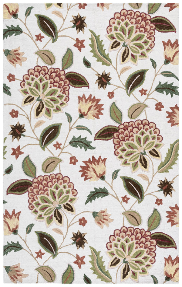 Safavieh Jardin Hand-Tufted Ivory Green Floral Rug — Wool-Cotton Blend, Low-Profile 8X10 Area Accent 9'-0" x 12'-0" JAR769A-9