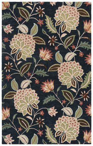Safavieh Jardin Floral Area Rug In Soothing Blue & Light Green — Hand-Tufted Wool-Cotton Blend, Low Pile Elegance 5'-0" x 8'-0" JAR769M-5