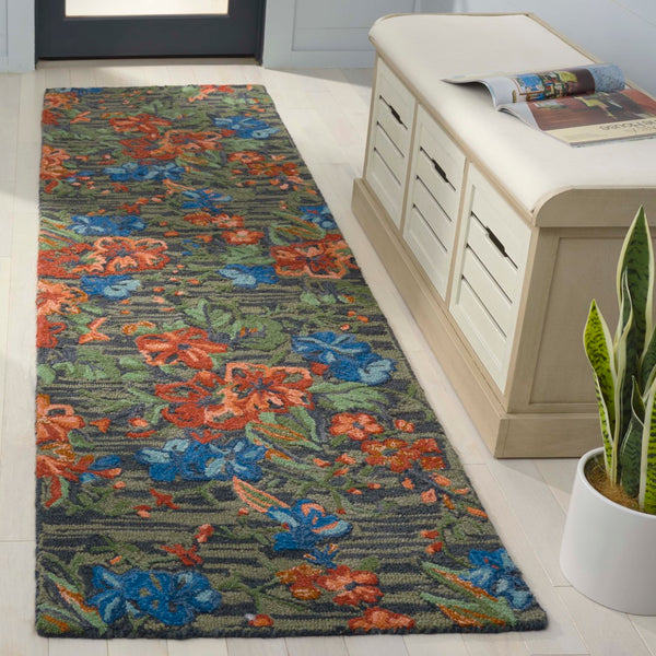 Safavieh Jardin 850m Blue Orange Blue ,Orange 80% Wool 10% Cotton Jar850m-28