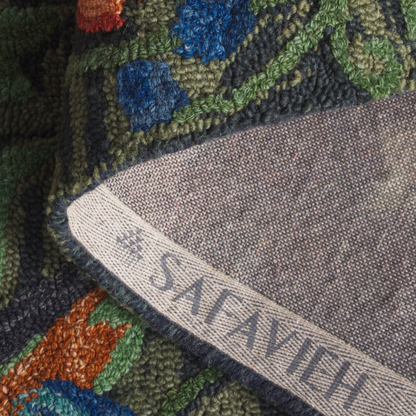 Safavieh Jardin Exquisite Hand-tufted Area Rug With Vibrant Floral Design For Timeless Home Elegance Blue ,Orange 80% Wool 10% Cotton Jar850m-4