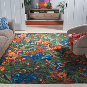 Safavieh Jardin Exquisite Hand-tufted Area Rug With Vibrant Floral Design For Timeless Home Elegance Blue ,Orange 80% Wool 10% Cotton Jar850m-4