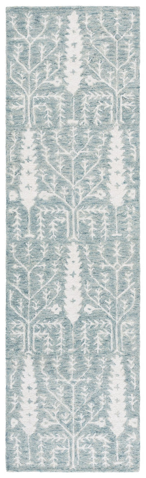 Safavieh Jardin Elegant Hand-tufted Area Rug With Botanical Design For Timeless Home Decor And Comfort Blue ,Ivory 80% Wool 10% Cotton Jar852m-3