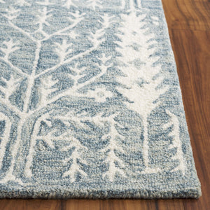 Safavieh Jardin Hand-tufted Runner Rug - Elegant Forestry Design For Timeless Luxury In Your Home Decor Blue ,Ivory 80% Wool 10% Cotton Jar852m-5