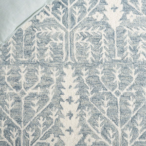 Safavieh Jardin Hand-tufted Runner Rug - Elegant Forestry Design For Timeless Luxury In Your Home Decor Blue ,Ivory 80% Wool 10% Cotton Jar852m-5