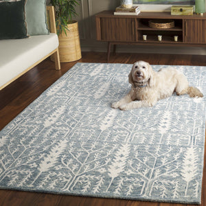 Safavieh Jardin Hand-tufted Runner Rug - Elegant Forestry Design For Timeless Luxury In Your Home Decor Blue ,Ivory 80% Wool 10% Cotton Jar852m-5