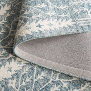 Safavieh Jardin Elegant Hand-tufted Area Rug With Botanical Design For Timeless Home Decor And Comfort Blue ,Ivory 80% Wool 10% Cotton Jar852m-3