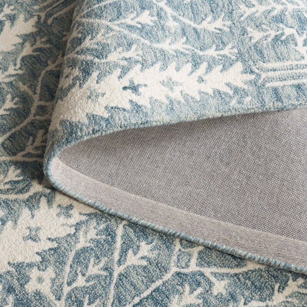 Safavieh Jardin Elegant Hand-tufted Area Rug With Botanical Design For Timeless Home Decor And Comfort Blue ,Ivory 80% Wool 10% Cotton Jar852m-3