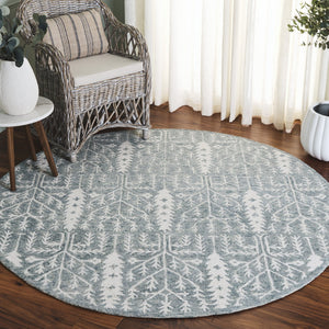 Safavieh Jardin Hand-tufted Runner Rug - Elegant Forestry Design For Timeless Luxury In Your Home Decor Blue ,Ivory 80% Wool 10% Cotton Jar852m-6r