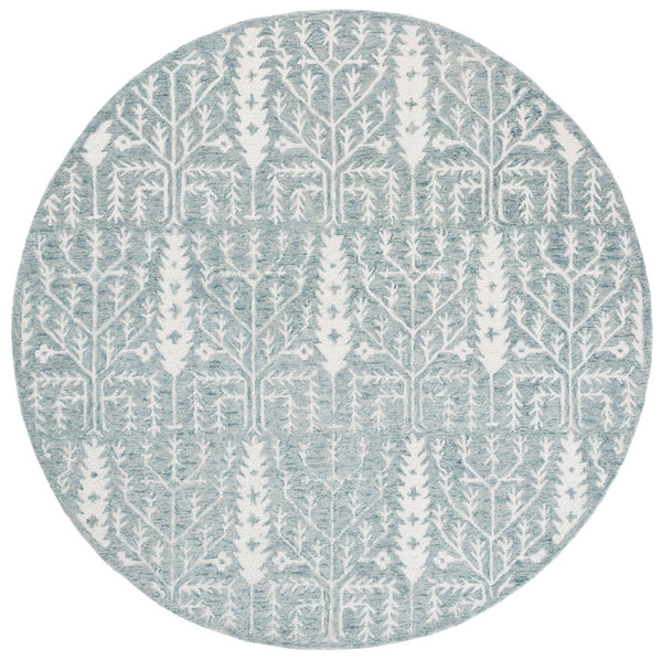 Safavieh Jardin Hand-tufted Runner Rug - Elegant Forestry Design For Timeless Luxury In Your Home Decor Blue ,Ivory 80% Wool 10% Cotton Jar852m-6r