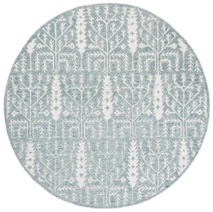 Safavieh Jardin Elegant Hand-tufted Area Rug With Botanical Design For Timeless Home Decor And Comfort Blue ,Ivory 80% Wool 10% Cotton Jar852m-3