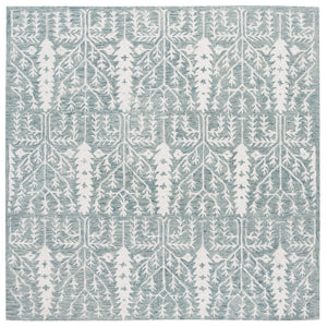 Safavieh Jardin Elegant Hand-tufted Area Rug With Botanical Design For Timeless Home Decor And Comfort Blue ,Ivory 80% Wool 10% Cotton Jar852m-3