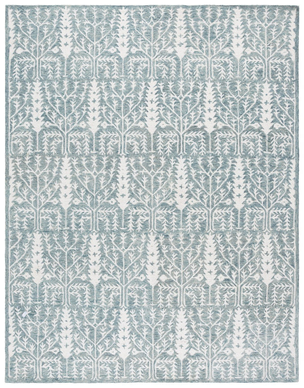 Safavieh Jardin Hand-tufted Runner Rug - Elegant Forestry Design For Timeless Luxury In Your Home Decor Blue ,Ivory 80% Wool 10% Cotton Jar852m-8