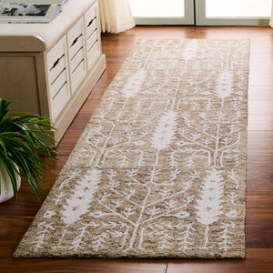 Safavieh Jardin Elegant Hand-tufted Area Rug With Botanical Design For Timeless Home Decor And Comfort Light Brown ,Ivory 80% Wool 10% Cotton Jar852t-9