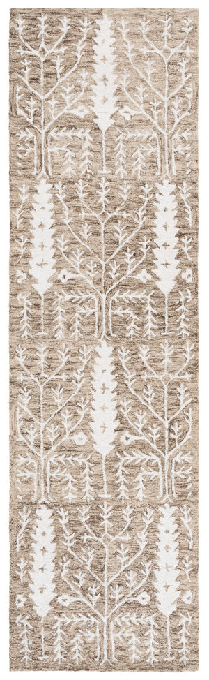 Safavieh Jardin Hand-tufted Runner Rug - Elegant Forestry Design For Timeless Luxury In Your Home Decor Light Brown ,Ivory 80% Wool 10% Cotton Jar852t-28
