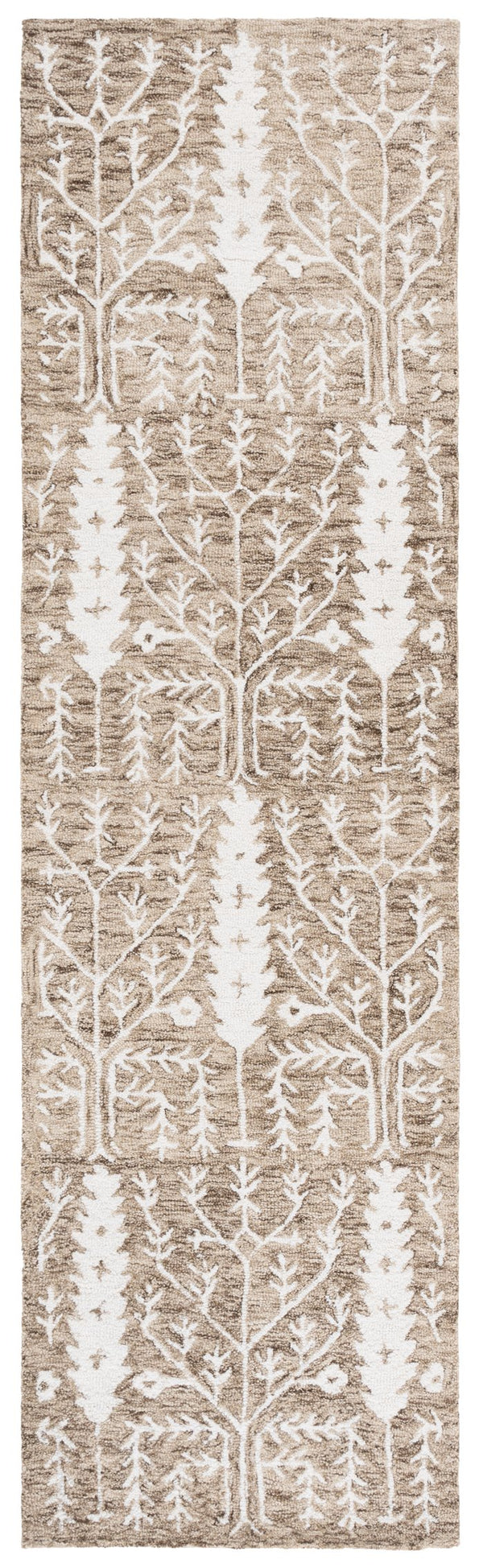 Safavieh Jardin Hand-tufted Runner Rug - Elegant Forestry Design For Timeless Luxury In Your Home Decor Light Brown ,Ivory 80% Wool 10% Cotton Jar852t-28