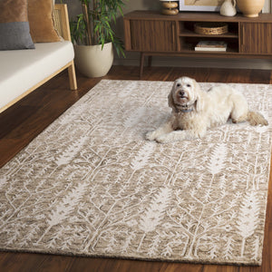 Safavieh Jardin Hand-tufted Runner Rug - Elegant Forestry Design For Timeless Luxury In Your Home Decor Light Brown ,Ivory 80% Wool 10% Cotton Jar852t-5