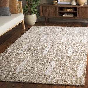 Safavieh Jardin Hand-tufted Runner Rug - Elegant Forestry Design For Timeless Luxury In Your Home Decor Light Brown ,Ivory 80% Wool 10% Cotton Jar852t-5