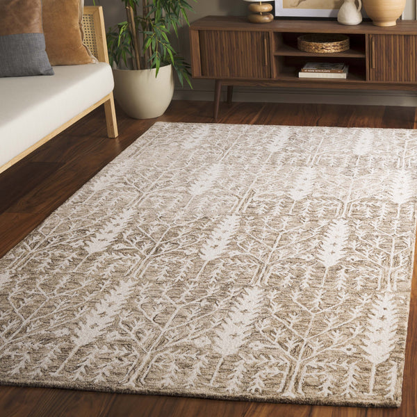 Safavieh Jardin Hand-tufted Runner Rug - Elegant Forestry Design For Timeless Luxury In Your Home Decor Light Brown ,Ivory 80% Wool 10% Cotton Jar852t-5