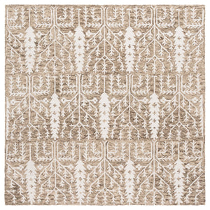 Safavieh Jardin Hand-tufted Runner Rug - Elegant Forestry Design For Timeless Luxury In Your Home Decor Light Brown ,Ivory 80% Wool 10% Cotton Jar852t-6sq