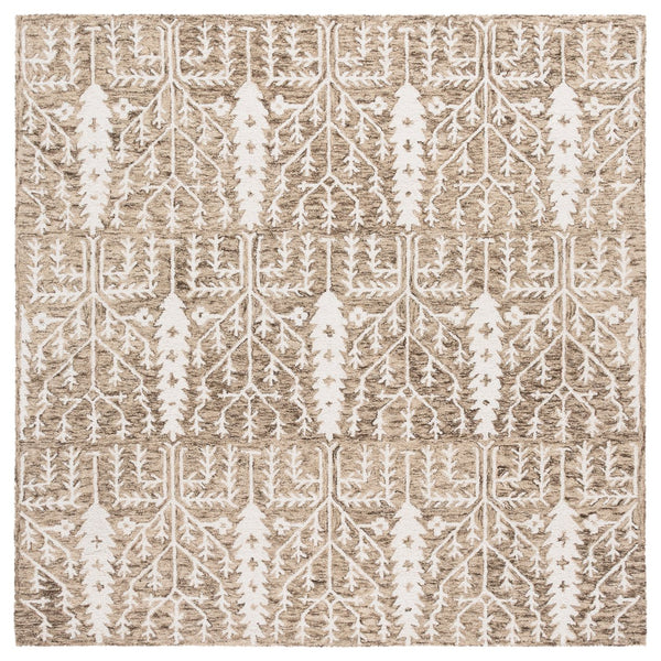Safavieh Jardin Hand-tufted Runner Rug - Elegant Forestry Design For Timeless Luxury In Your Home Decor Light Brown ,Ivory 80% Wool 10% Cotton Jar852t-6sq