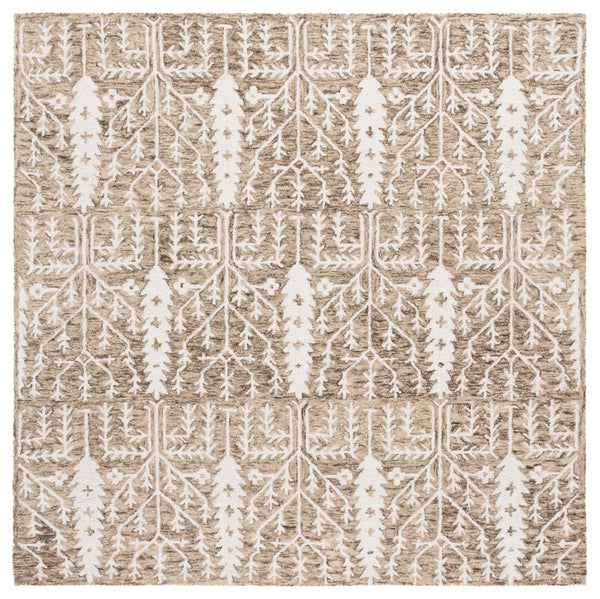 Safavieh Jardin Elegant Hand-tufted Area Rug With Botanical Design For Timeless Home Decor And Comfort Light Brown ,Ivory 80% Wool 10% Cotton Jar852t-9