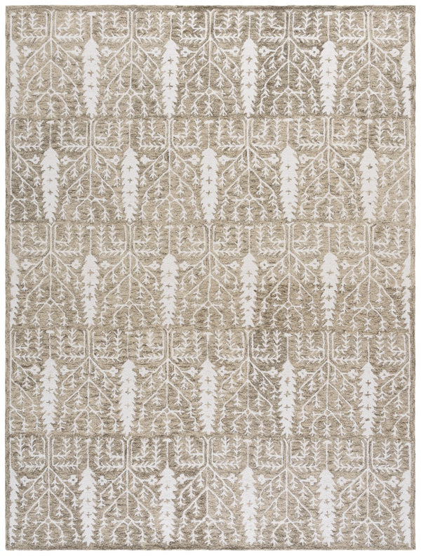 Safavieh Jardin Elegant Hand-tufted Area Rug With Botanical Design For Timeless Home Decor And Comfort Light Brown ,Ivory 80% Wool 10% Cotton Jar852t-9