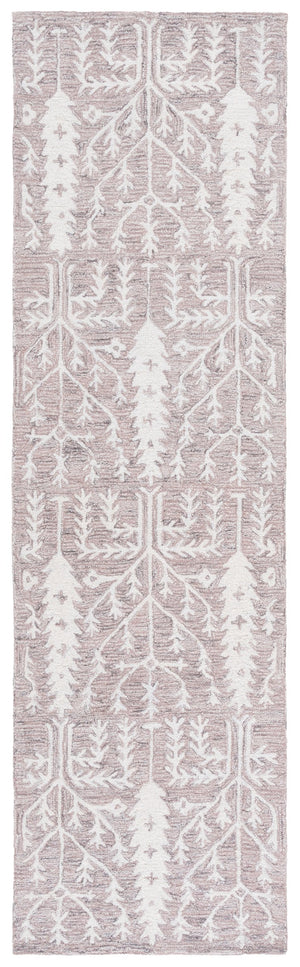 Safavieh Jardin Hand-tufted Runner Rug - Elegant Forestry Design For Timeless Luxury In Your Home Decor Purple ,Ivory 80% Wool 10% Cotton Jar852v-28
