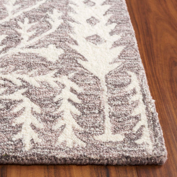 Safavieh Jardin Elegant Hand-tufted Area Rug With Botanical Design For Timeless Home Decor And Comfort Purple ,Ivory 80% Wool 10% Cotton Jar852v-6sq