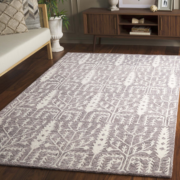 Safavieh Jardin Hand-tufted Runner Rug - Elegant Forestry Design For Timeless Luxury In Your Home Decor Purple ,Ivory 80% Wool 10% Cotton Jar852v-5