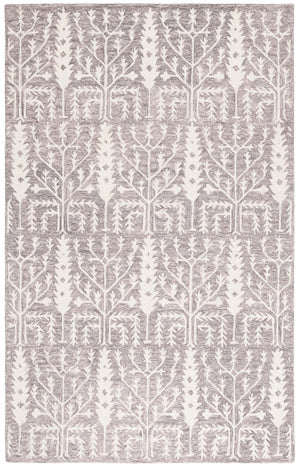 Safavieh Jardin Elegant Hand-tufted Area Rug With Botanical Design For Timeless Home Decor And Comfort Purple ,Ivory 80% Wool 10% Cotton Jar852v-6sq
