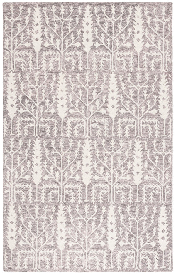Safavieh Jardin Elegant Hand-tufted Area Rug With Botanical Design For Timeless Home Decor And Comfort Purple ,Ivory 80% Wool 10% Cotton Jar852v-6sq