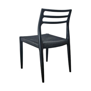 Lh Imports Java Dining Chair - Elegant Solid Ash Wood Frame With Hand-woven Design For Timeless Décor Black Ash Wood,Black Dyed Paper Rope Jav025-blk