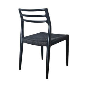 Lh Imports Java Dining Chair - Elegant Solid Ash Wood Frame With Hand-woven Design For Timeless Décor Black Ash Wood,Black Dyed Paper Rope Jav025-blk